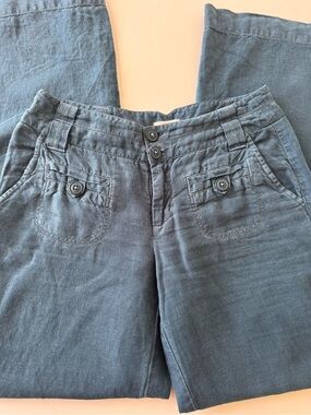 Anthropologie Straight-Leg Pants in Slate Blue